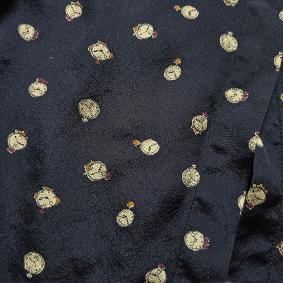 J. Crew Silk Blouse with Clock Print Size 10 - Picture 5 of 12